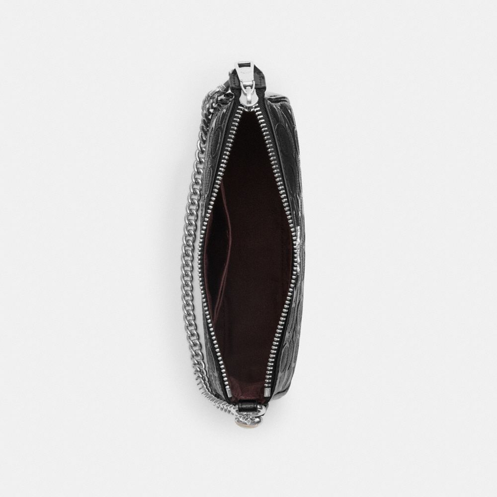 Coach Nolita 19 In Signature Leather With Heart Charm Silver Black