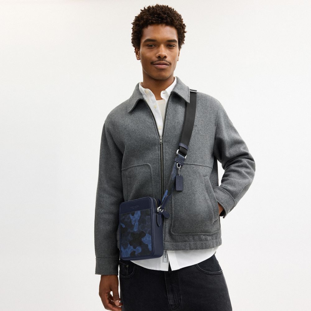 Coach Sullivan Crossbody Bag In Signature Camo Print Silver Blue Multi