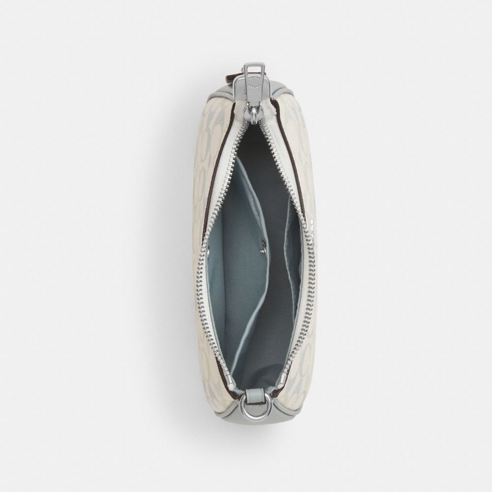 Coach Teri Mini Crossbody Bag In Signature Canvas Silver Chalk Blue