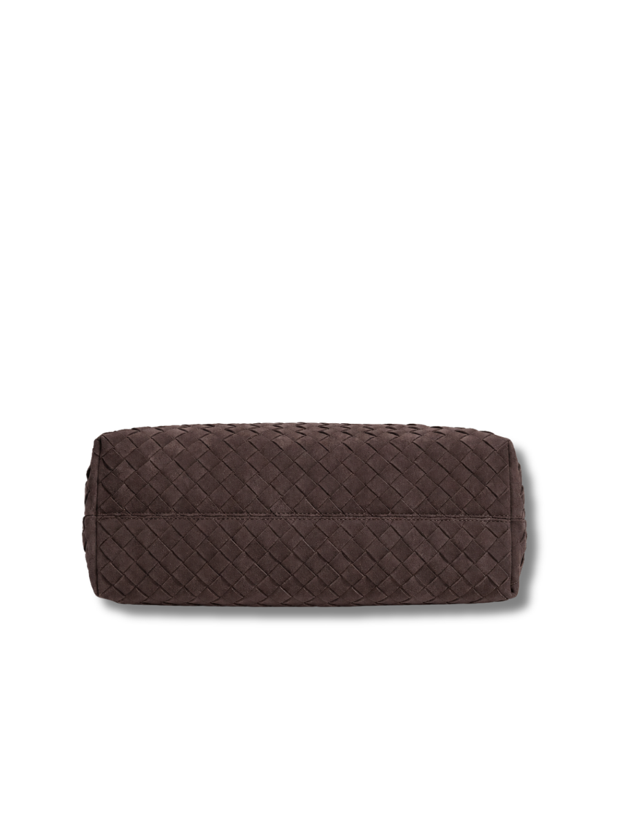 Sia- Ladies Woven Tote Bag , Faux Leather | Chocolate