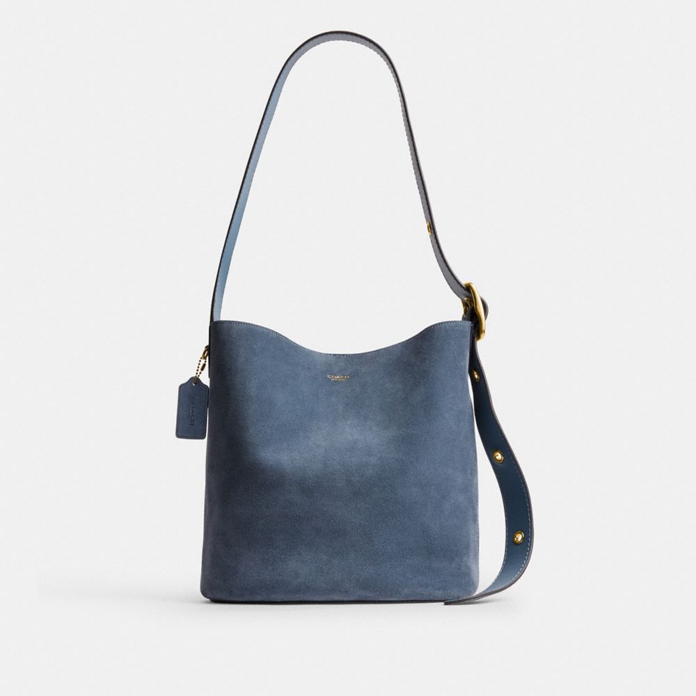 Coach Bleecker Bucket Bag Brass Light Denim