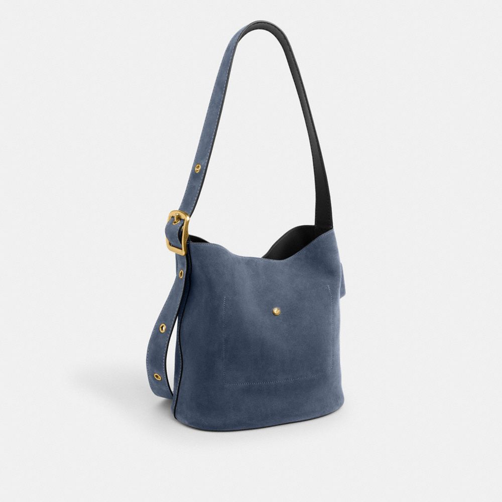 Coach Bleecker Bucket Bag Brass Light Denim