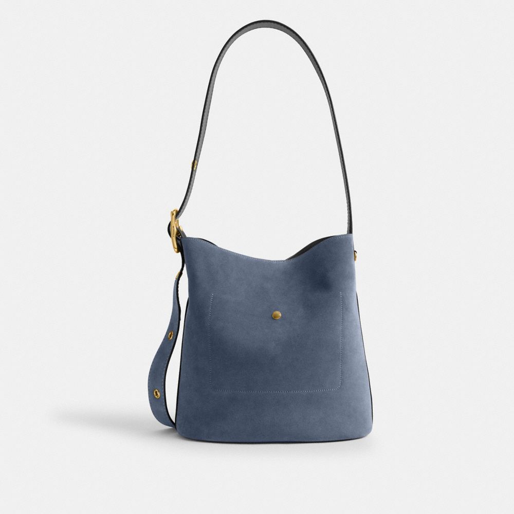 Coach Bleecker Bucket Bag Brass Light Denim