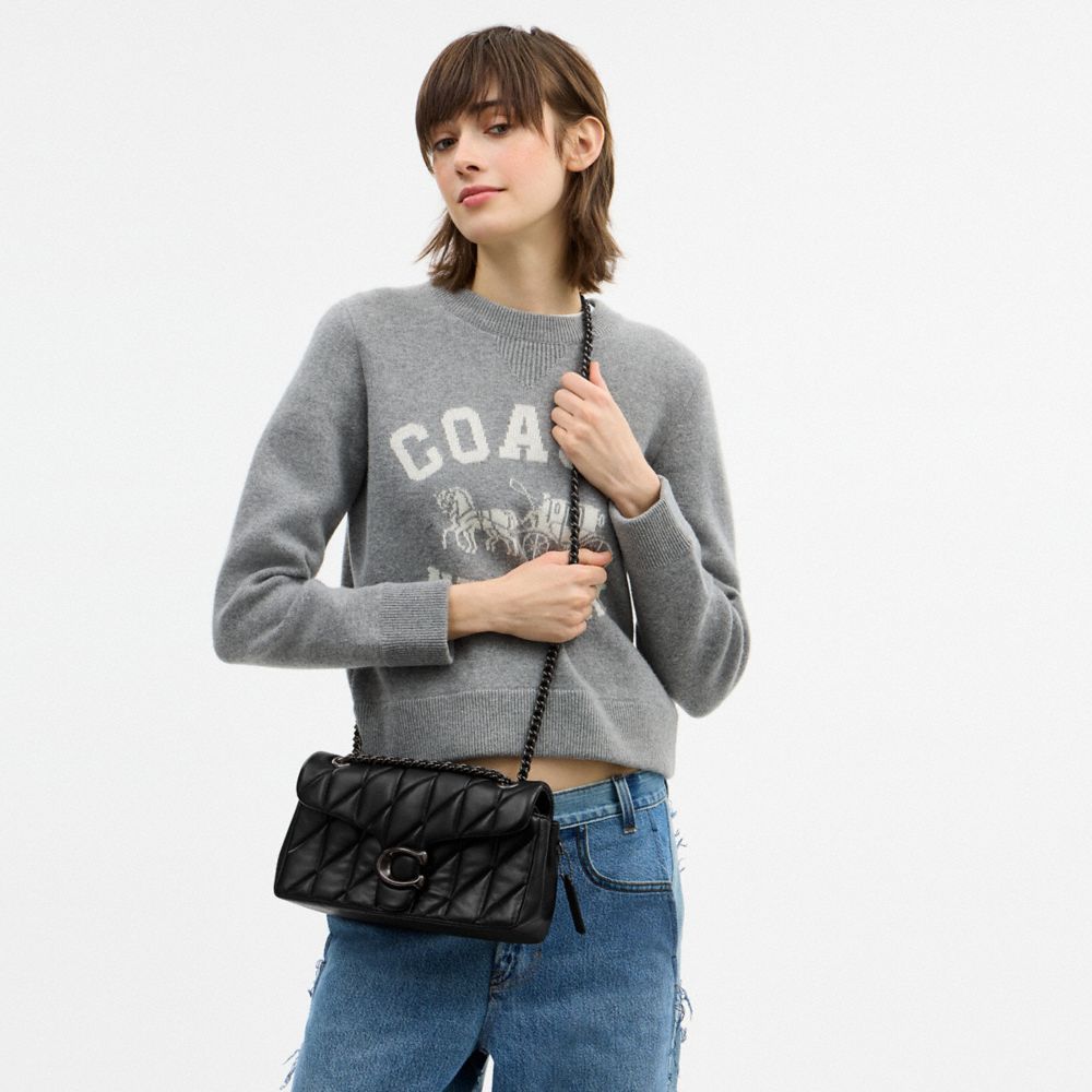 Coach Tabby Shoulder Bag 26 With Pillow Quilting Pewter Black
