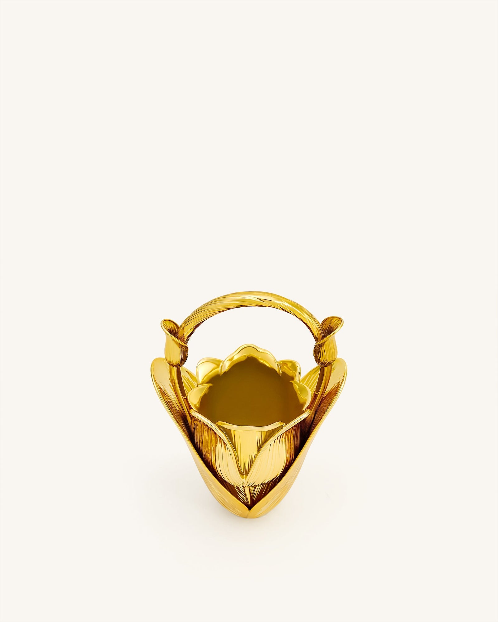 Ella Tulip Vase Top Handle Bag - Gold