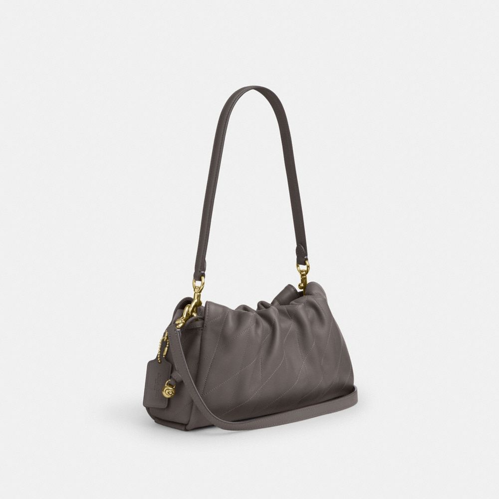 Coach Faye Shoulder Bag With Quilting Gold Slate