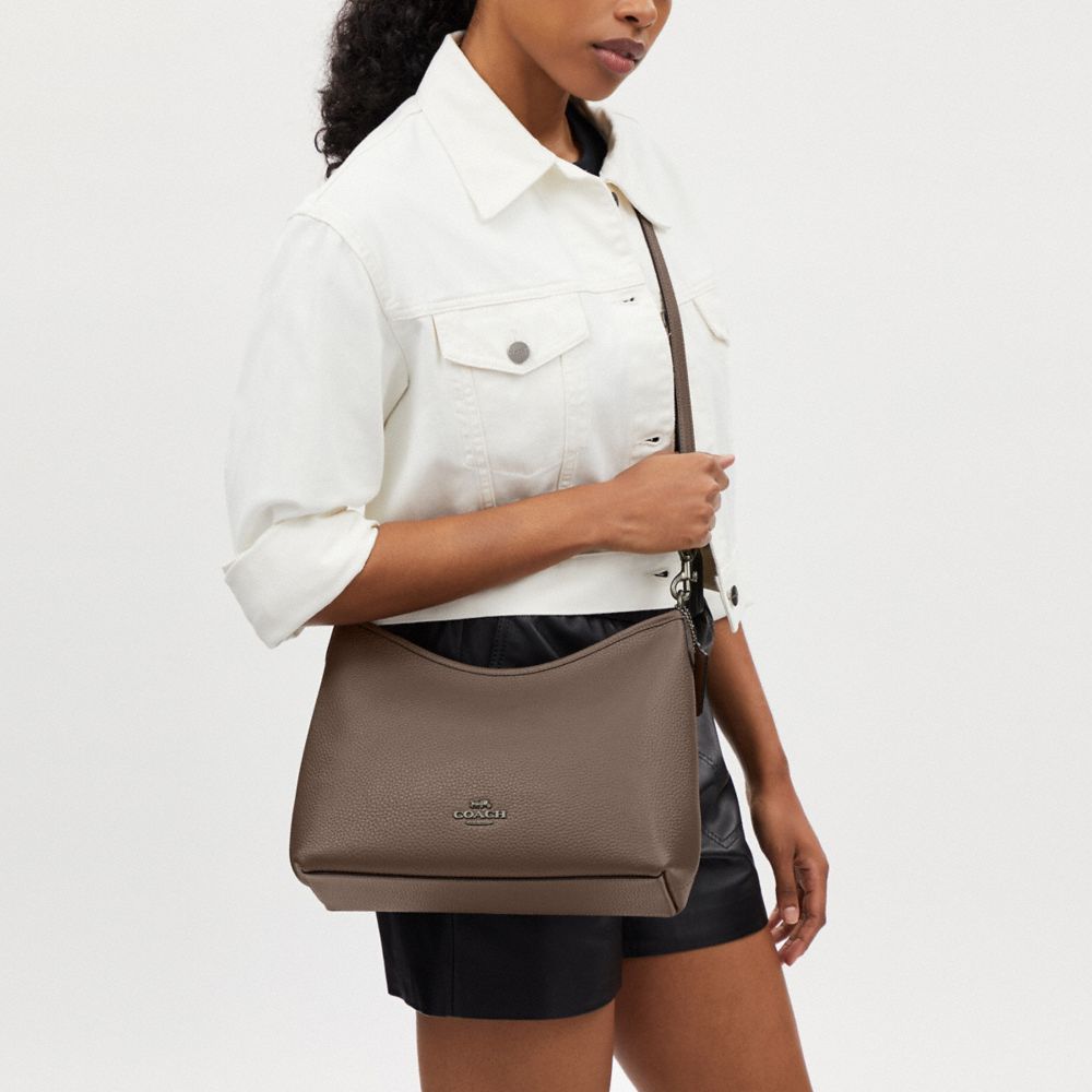 Coach Laurel Shoulder Bag Gunmetal Dark Stone