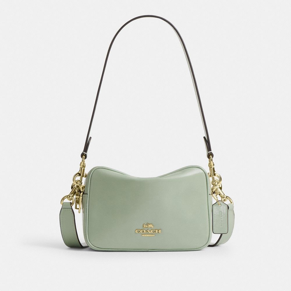 Coach Mini Carey Crossbody Bag Gold Light Pistachio