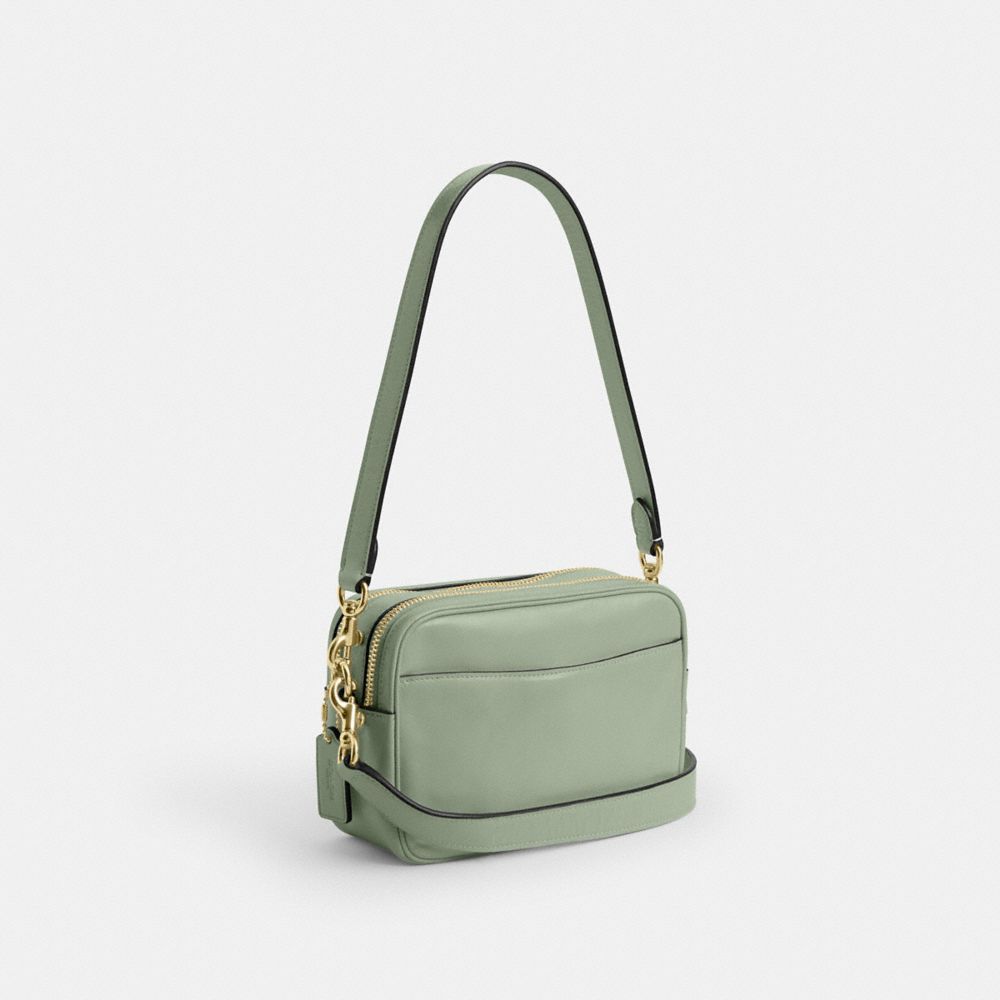 Coach Mini Carey Crossbody Bag Gold Light Pistachio