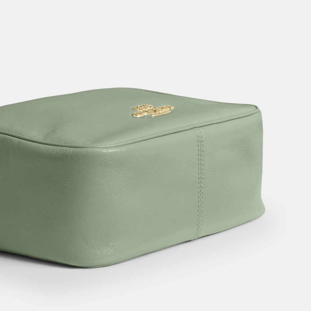 Coach Mini Carey Crossbody Bag Gold Light Pistachio