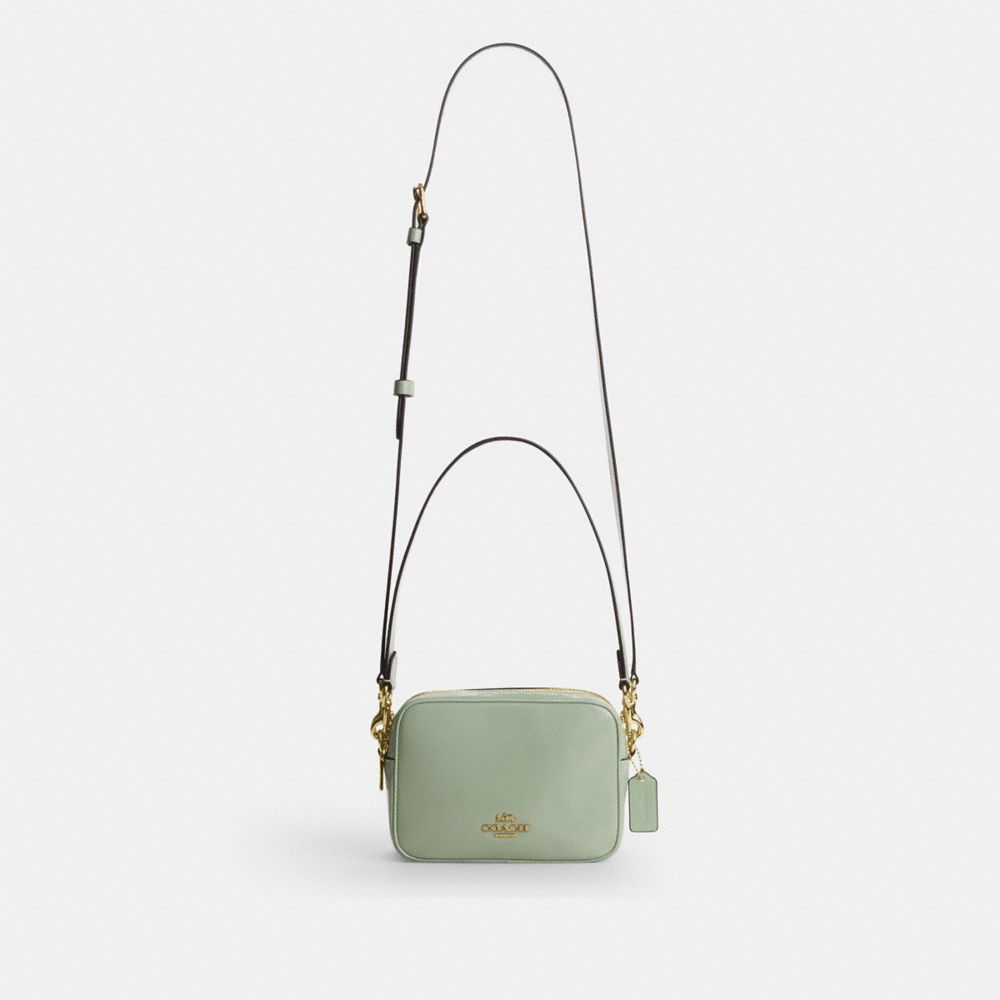 Coach Mini Carey Crossbody Bag Gold Light Pistachio