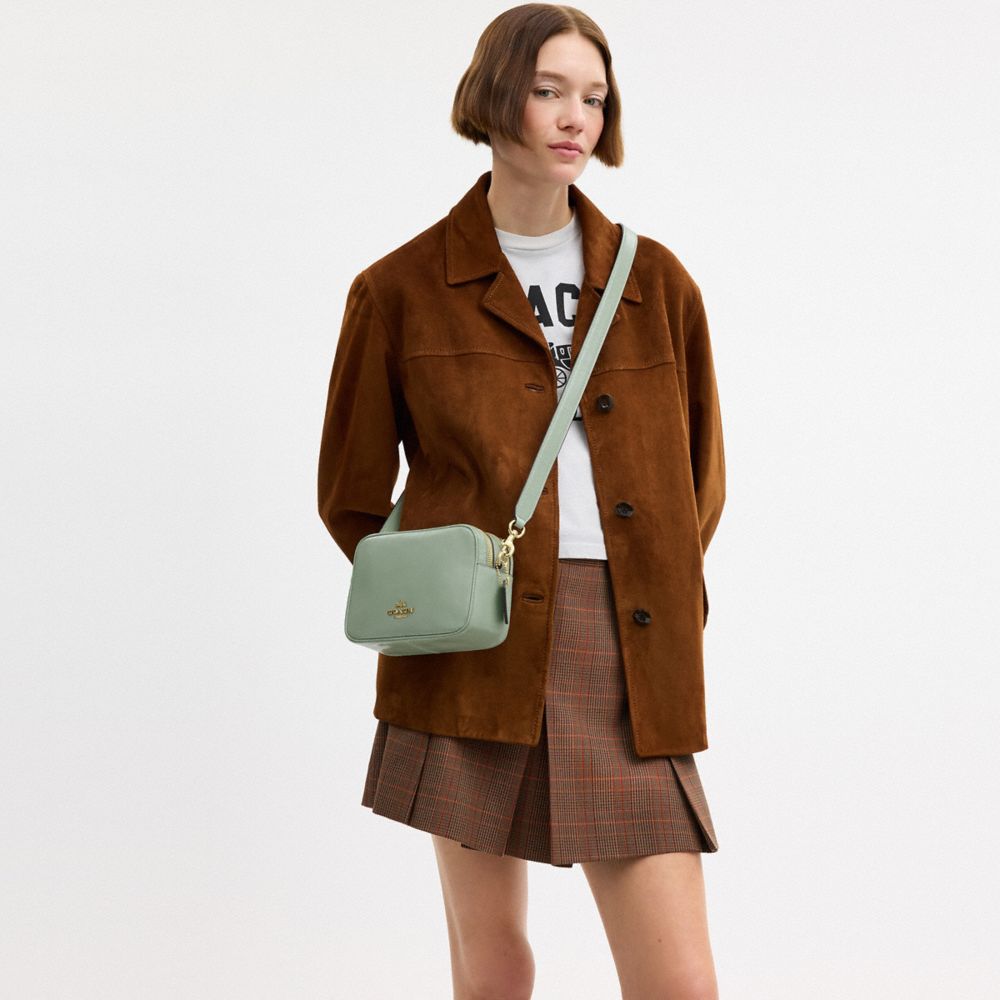 Coach Mini Carey Crossbody Bag Gold Light Pistachio
