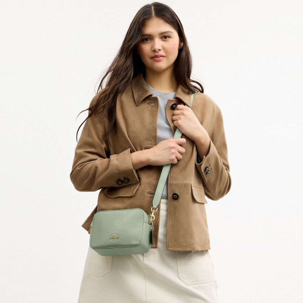 Coach Mini Carey Crossbody Bag Gold Light Pistachio