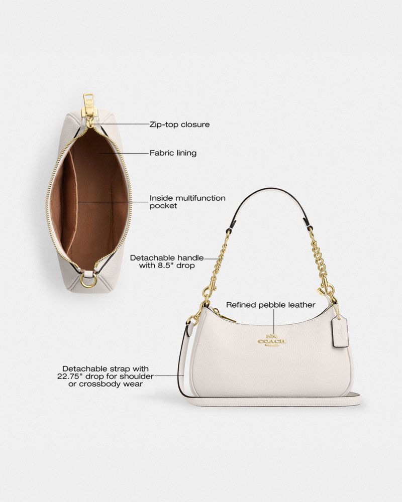 Coach Teri Shoulder Bag Gold Chalk
