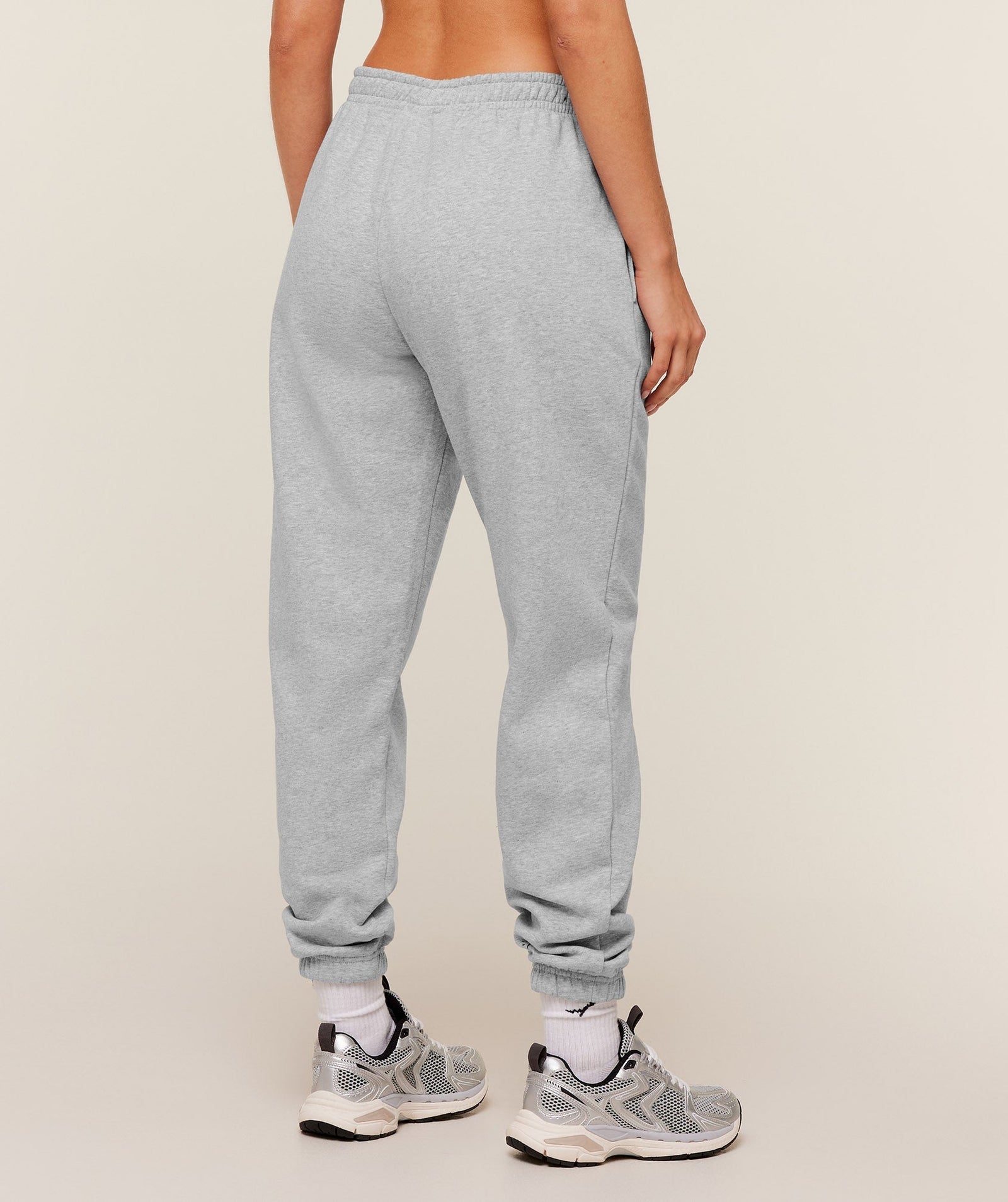 Women's Gymshark Worn Crest Graphic Joggers Light Grey Core Marl