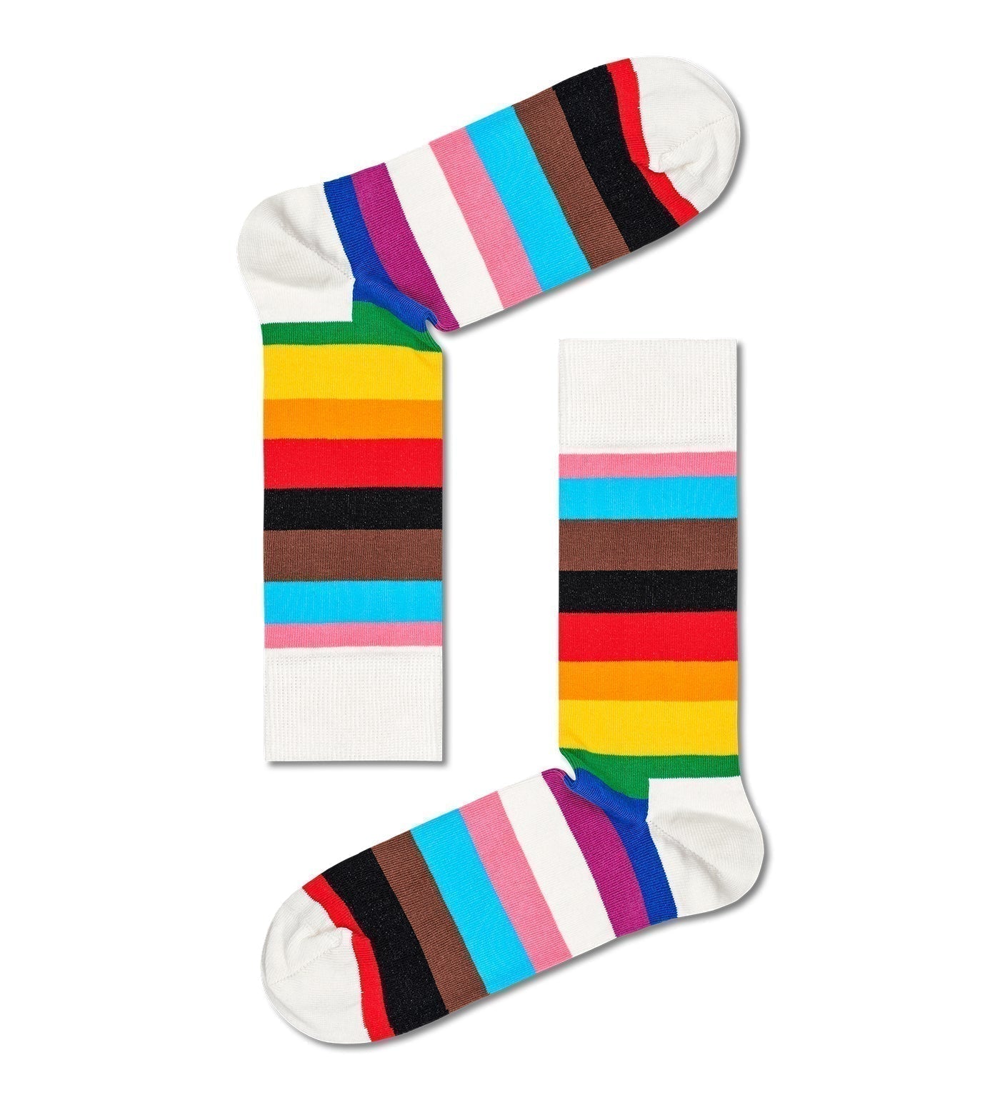 Happy Socks Unisex Pride Stripe Crew Length Socks for Women and Men