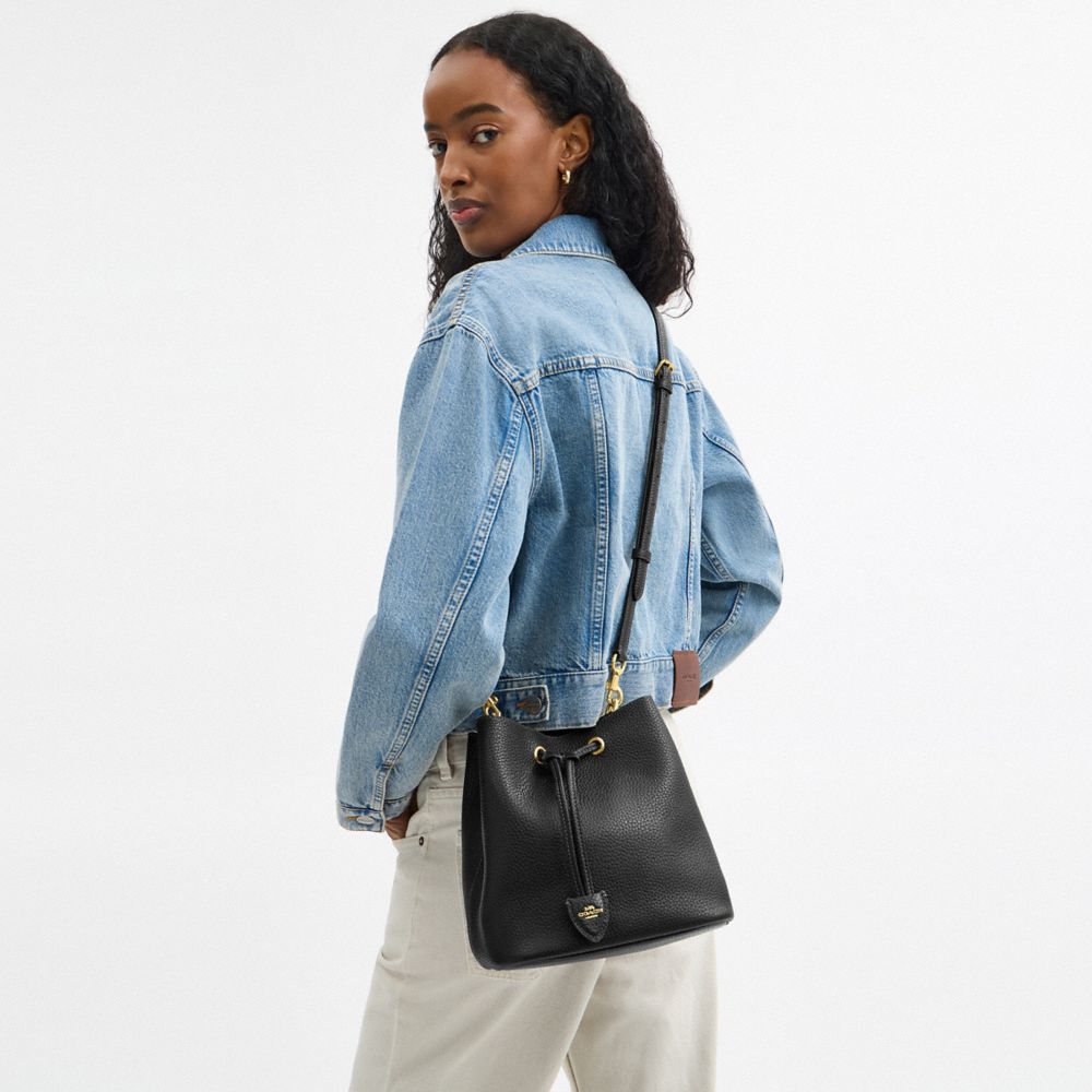 Coach Rowan Bucket Bag Gold Black