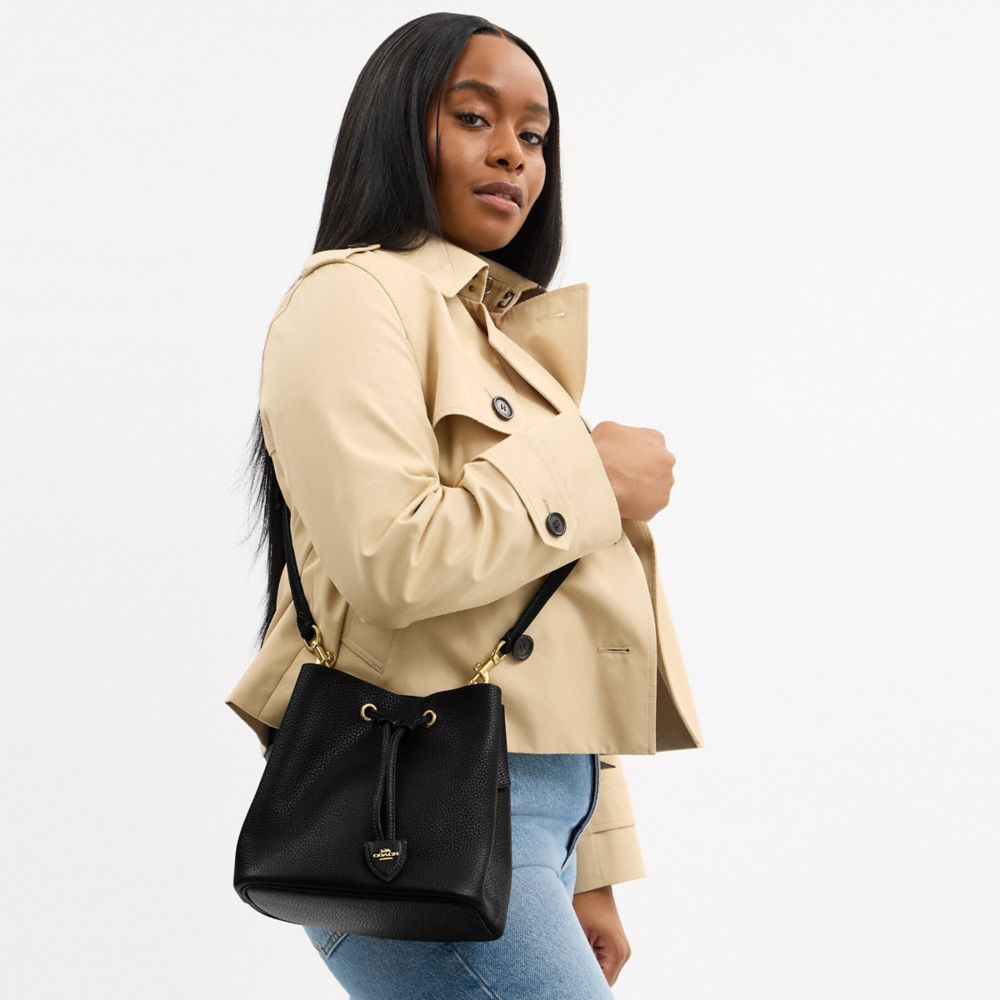 Coach Rowan Bucket Bag Gold Black