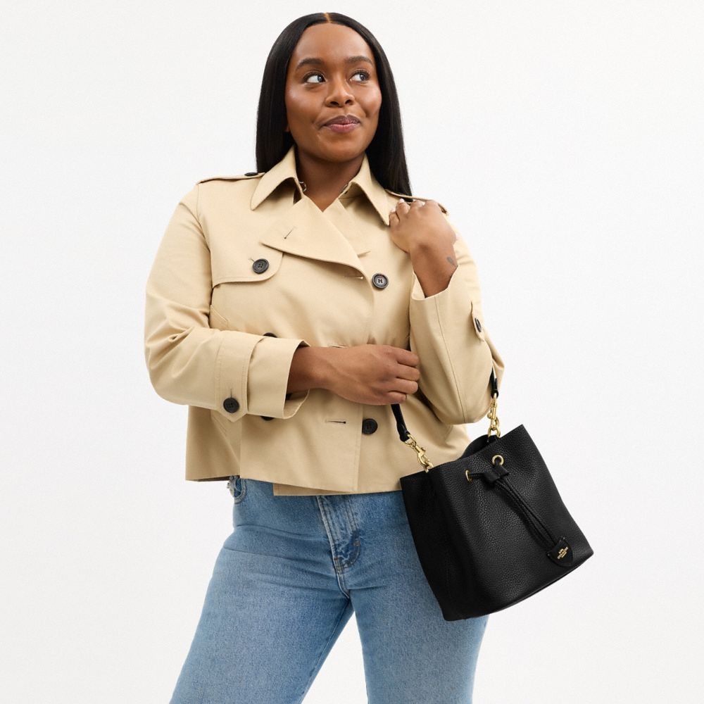 Coach Rowan Bucket Bag Gold Black