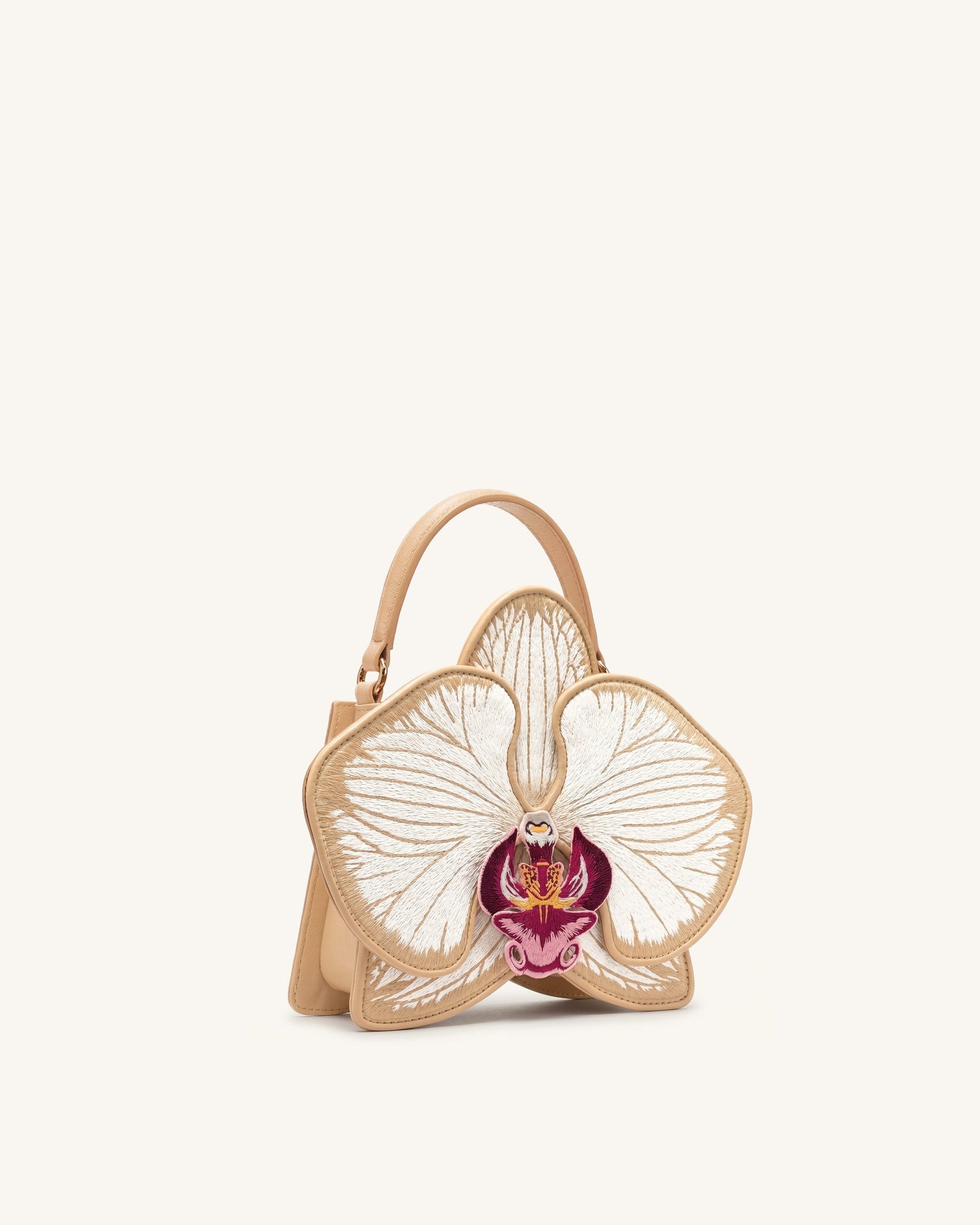 Flora Orchid Shaped Top Handle Bag - Pink Blue