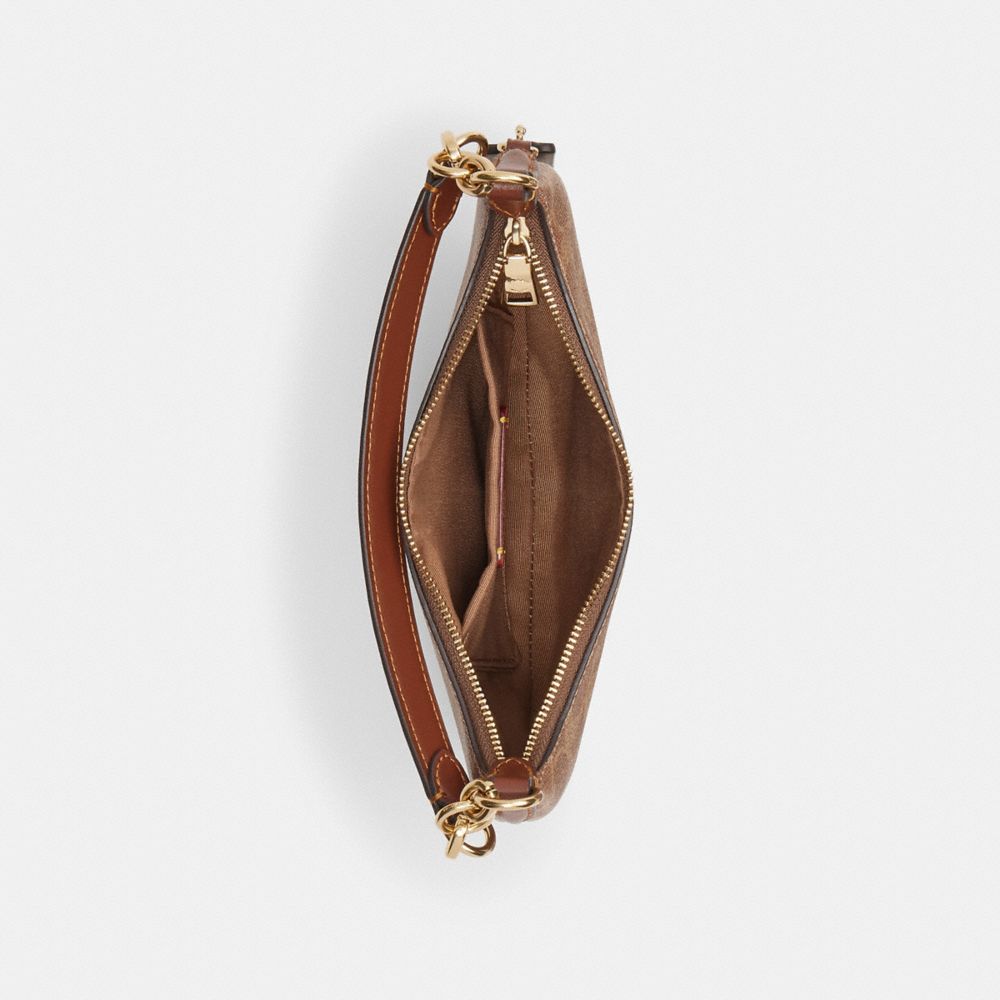 Coach Mini Payton Bag In Signature Canvas Gold Tan Brown
