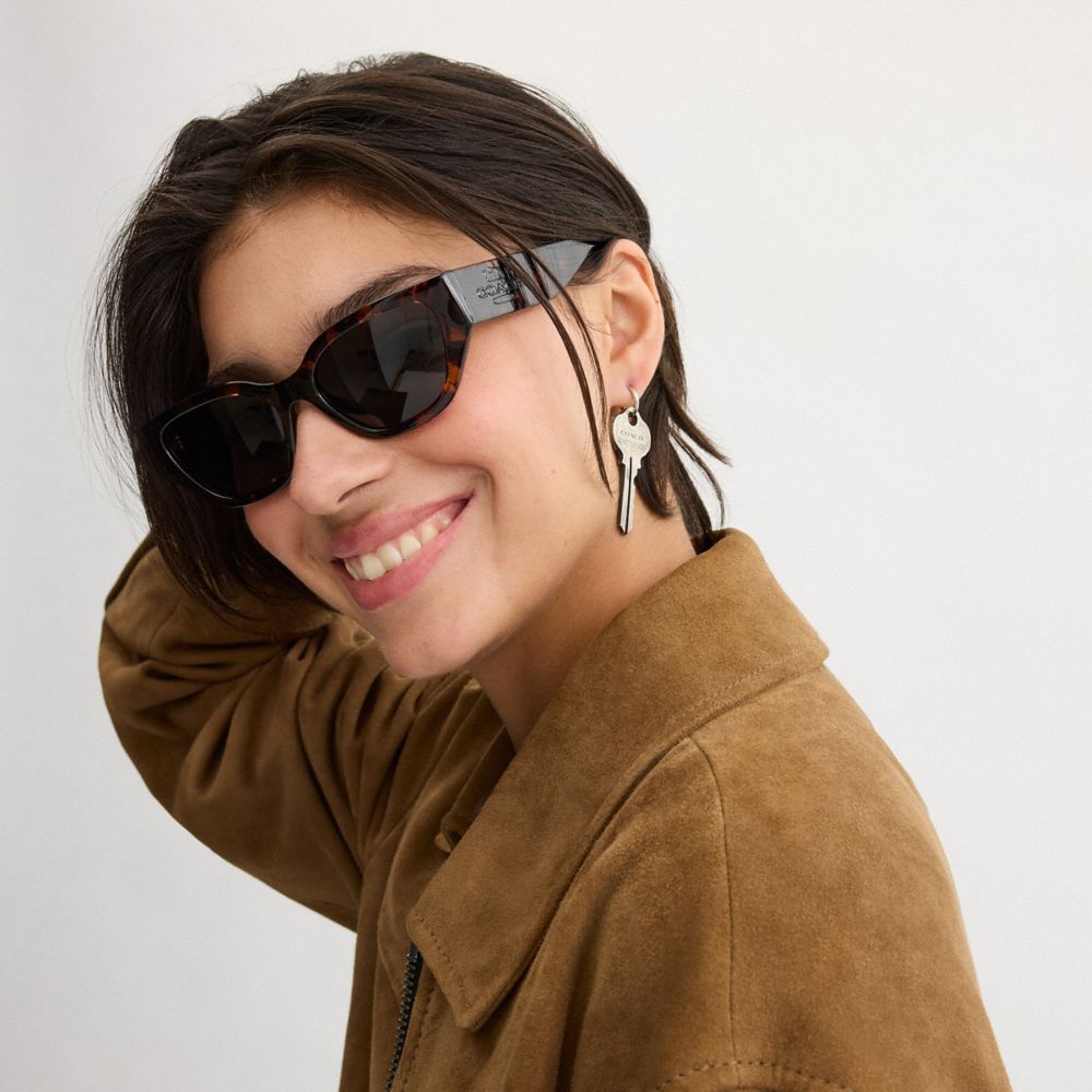 Coach Geometric Cat Eye Sunglasses Dark Tortoise