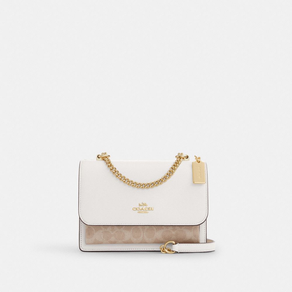 Coach Klare Crossbody Bag In Signature Canvas Gold Sand Chalk