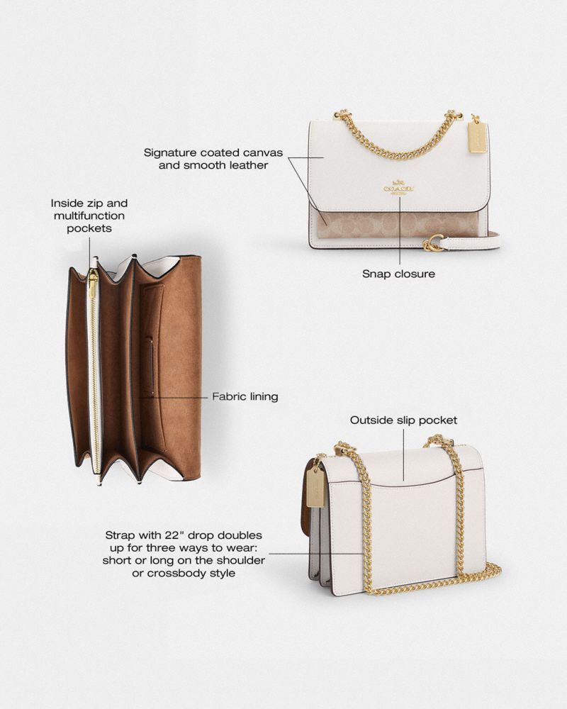 Coach Klare Crossbody Bag In Signature Canvas Gold Sand Chalk