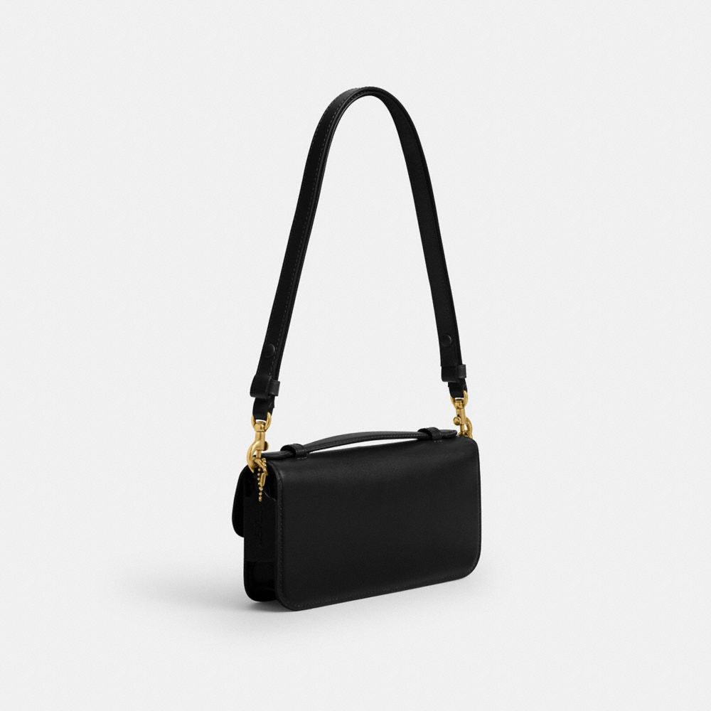 Coach Elora Top Handle Crossbody Bag Brass Black