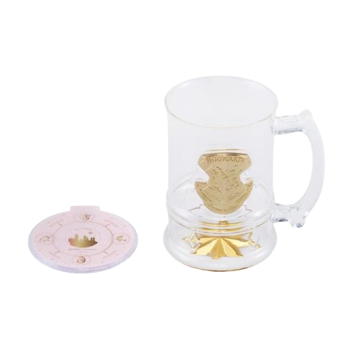 Starbucks x Harry Potter Collaboration Glass Tumbler — Modern & Minimalist Hogwarts Castle Desktop Cup (Includes Coaster) — Transparent — 900ml