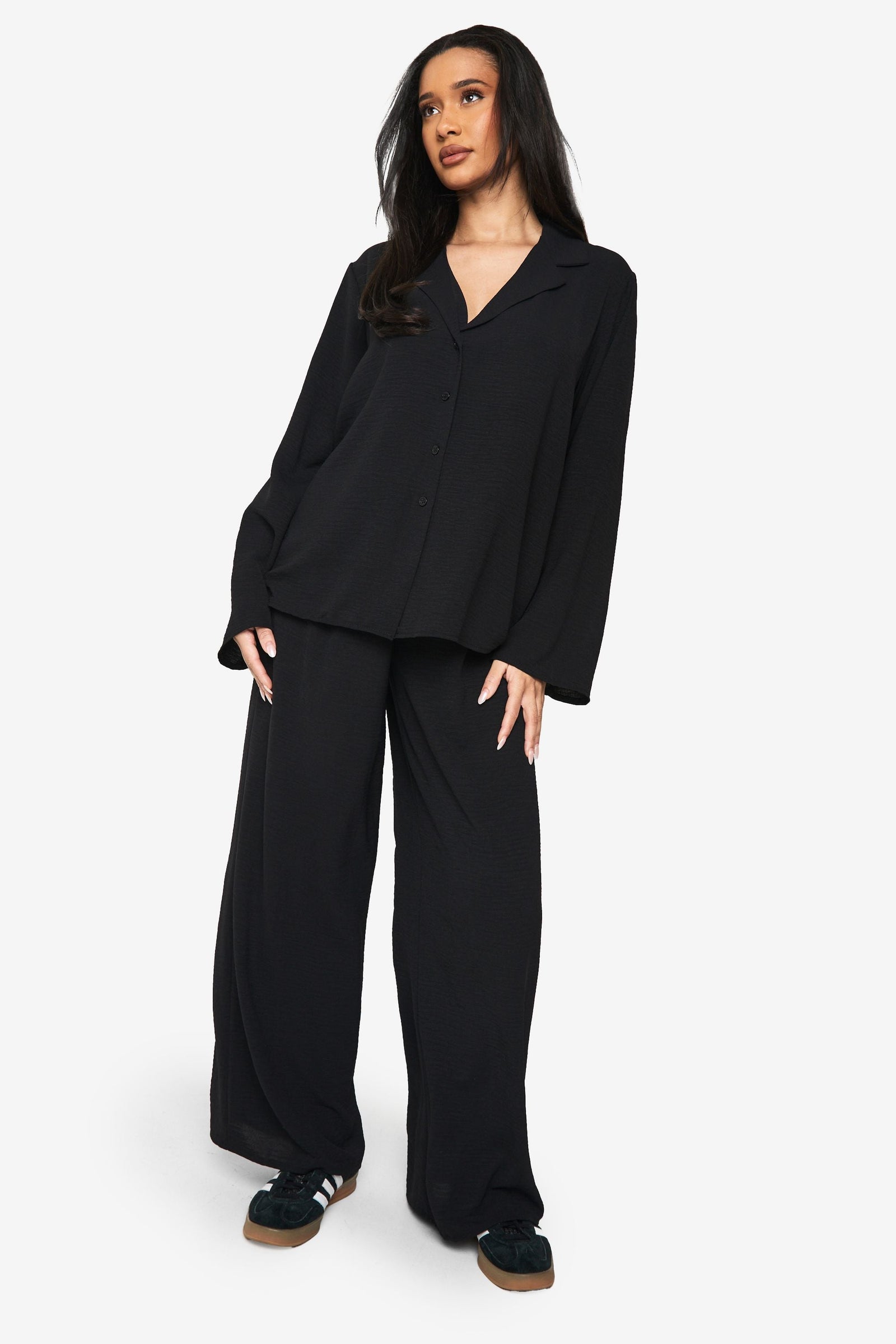 Woven Oversized Shirt & Drawstring Trouser Co-ord