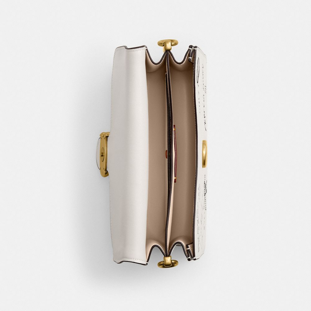 Chain Tabby Shoulder Bag With Sketch Print
