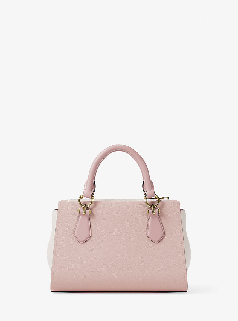 Marilyn Small Color-Block Saffiano Leather Messenger Bag