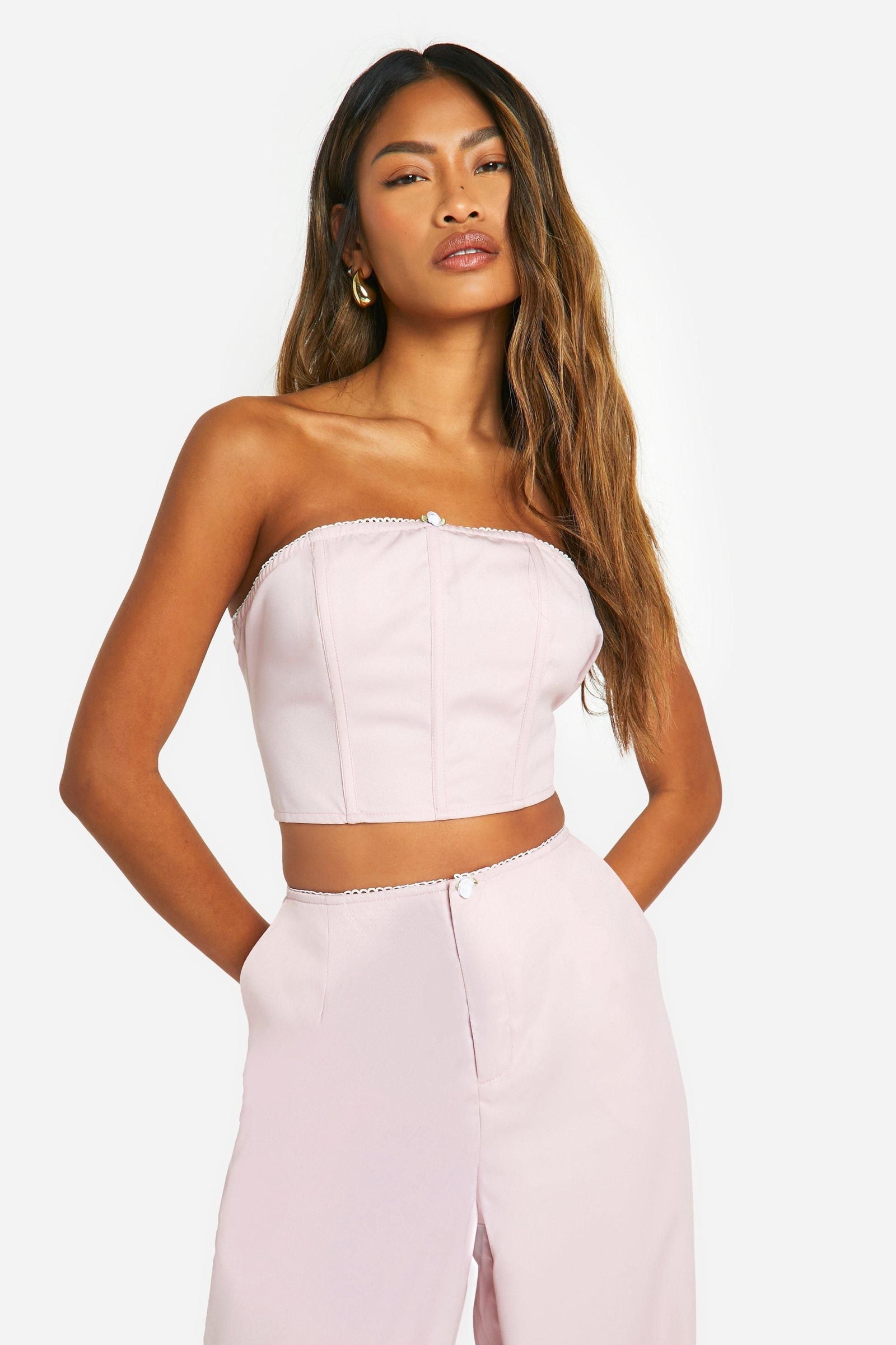 Woven Flower Bandeau Top