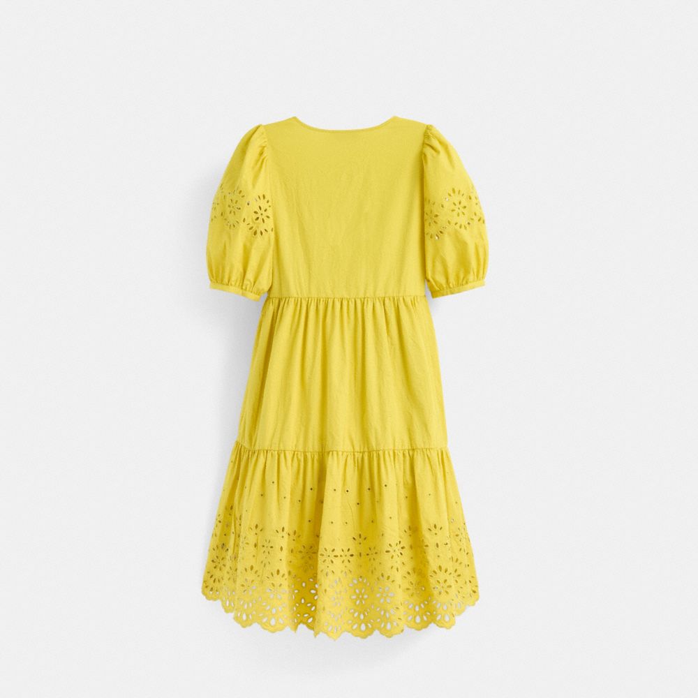 Restored Broderie Anglaise Puff Sleeve Dress In Organic Cotton