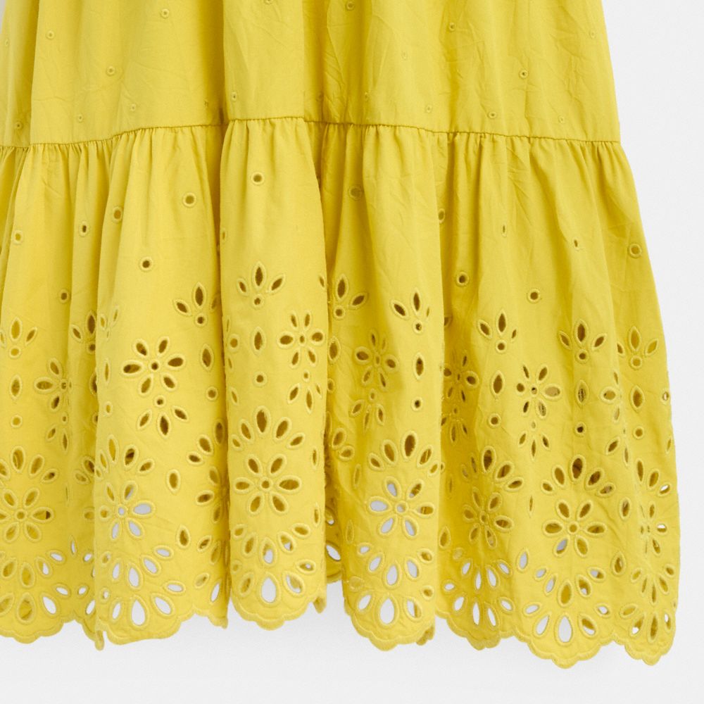 Restored Broderie Anglaise Puff Sleeve Dress In Organic Cotton