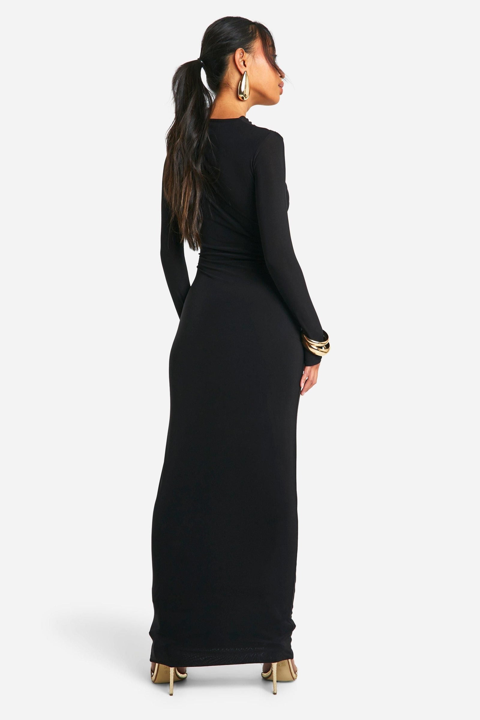 Trim Detail Cut Out Maxi Dress