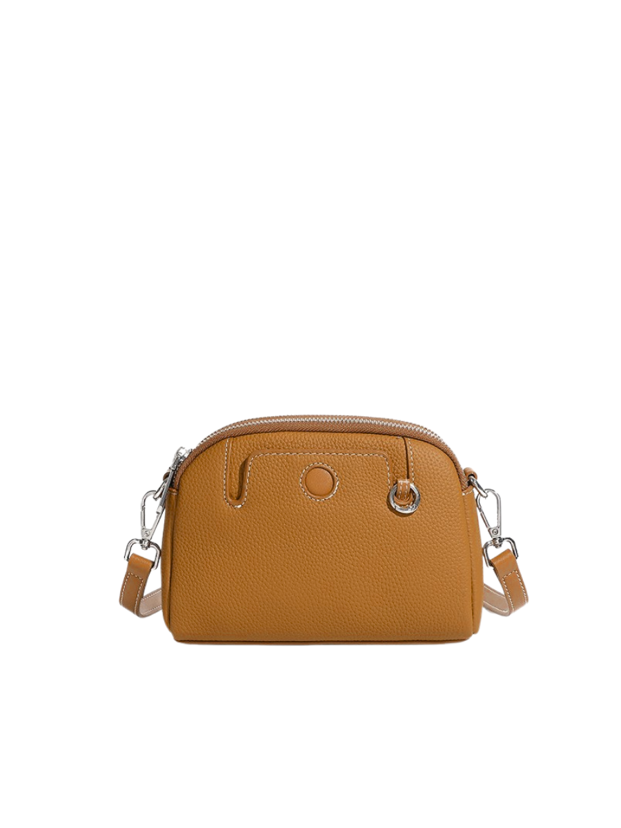 Pouche -Ladies Leather Crossbody bag, Caramel