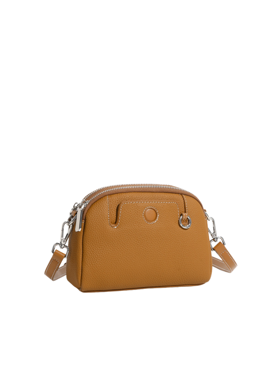 Pouche -Ladies Leather Crossbody bag, Caramel