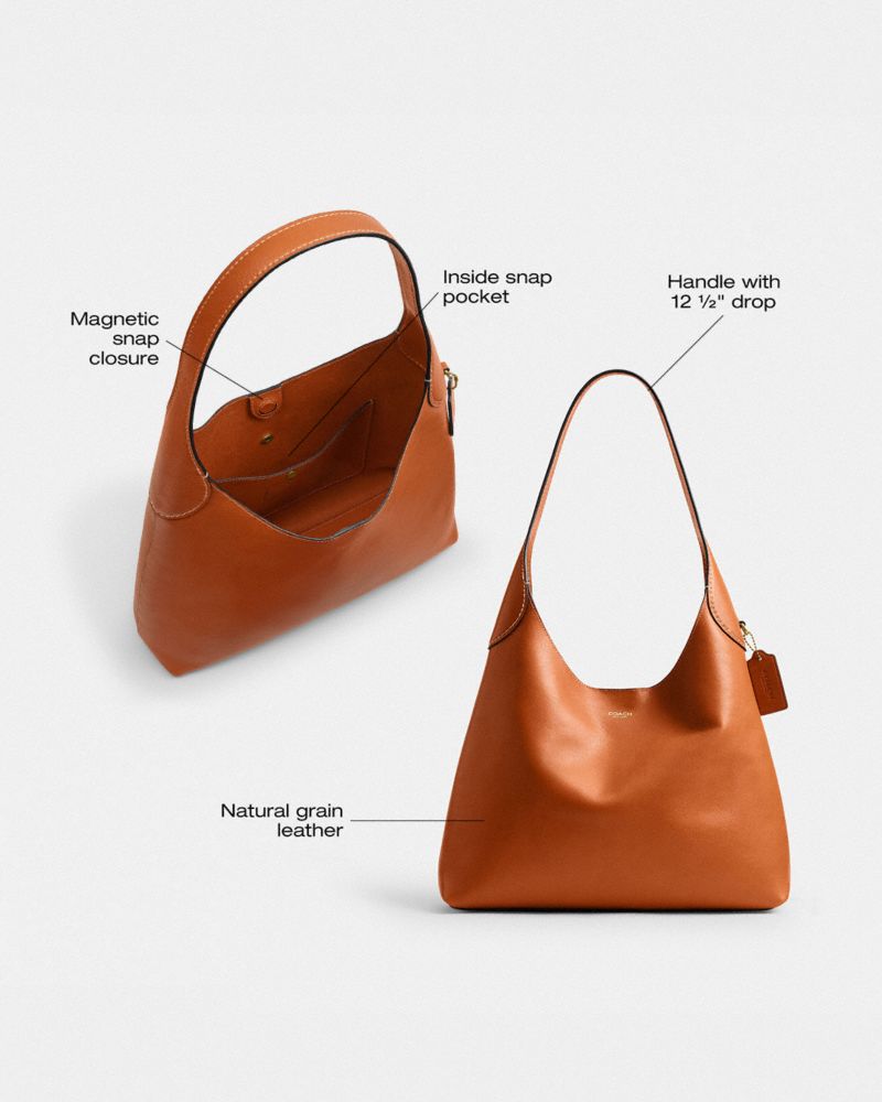 Coach Brooklyn Shoulder Bag 34 Brass Toffee