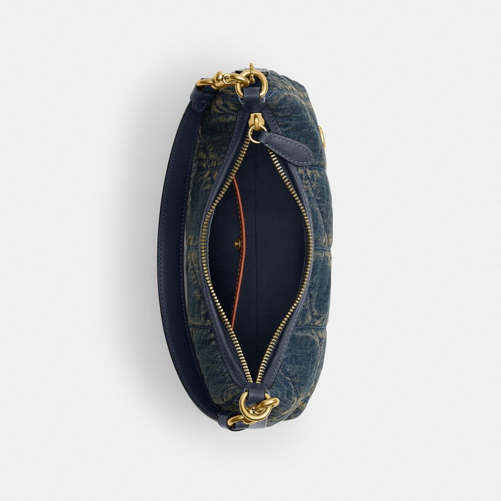 Juliet Shoulder Bag 25 In Regenerative Cotton Denim With Quilting