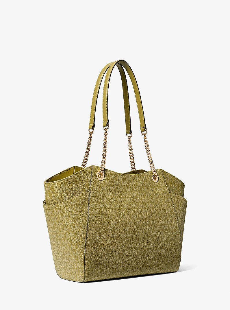 Michael Kors Jet Set Large Signature Logo Shoulder Bag Oregano