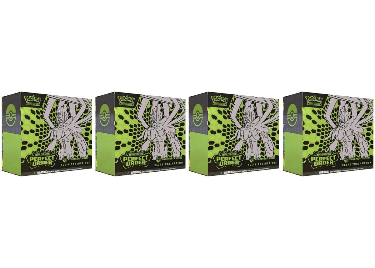 2026 Pokemon Mega Evolution Perfect Order Pokemon Center Elite Trainer Box 4X Lot