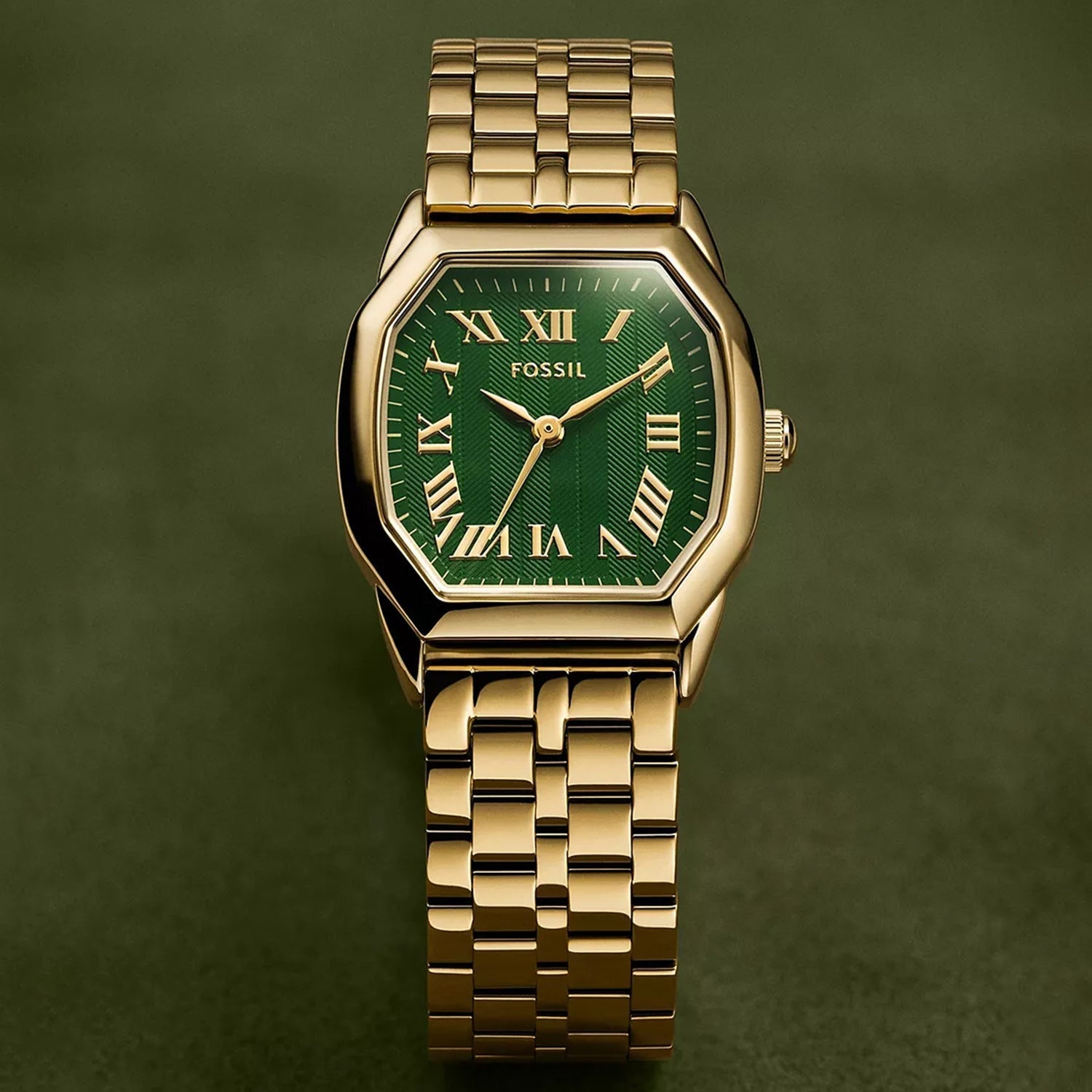 Fossil Harlow Women Quartz Green Dial Analog Stainless Steel Watch Es5451