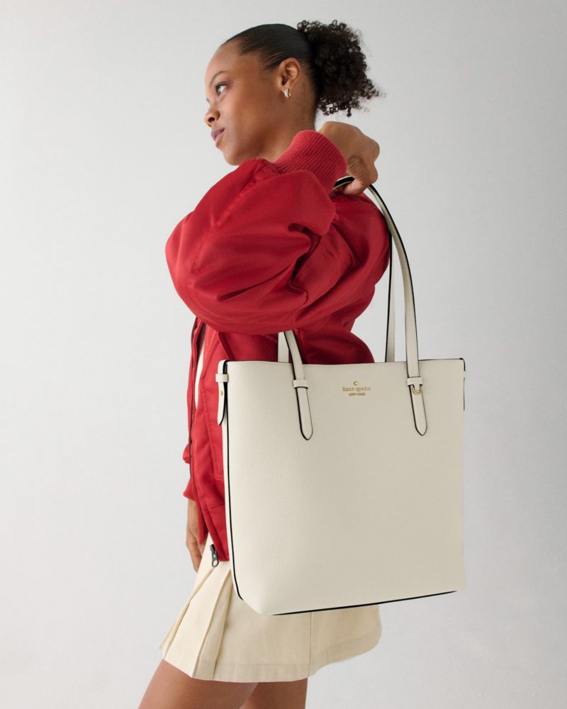 KateSpade Juliette Leather Medium Tote Meringue
