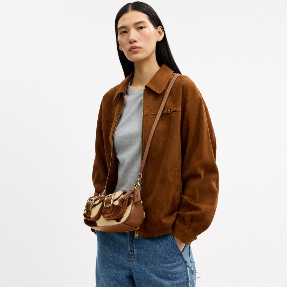 Ashton Shoulder Bag In Haircalf With Cow Print