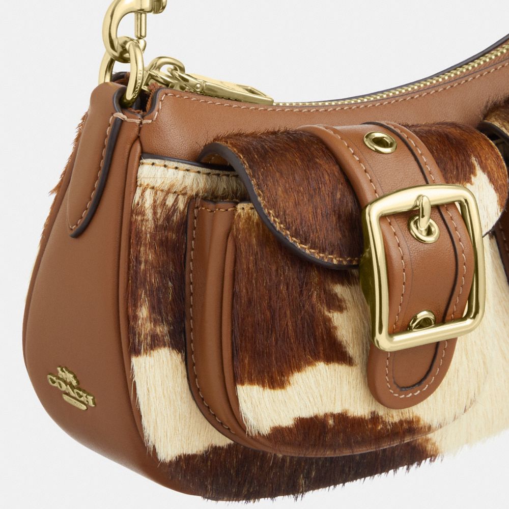 Ashton Shoulder Bag In Haircalf With Cow Print