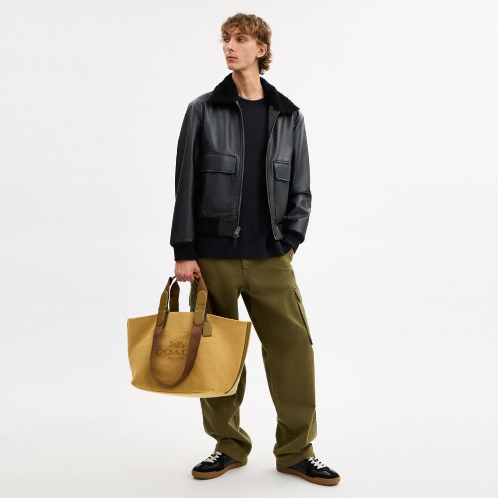 Coach Small Tour Tote Bag Gunmetal Trench Multi