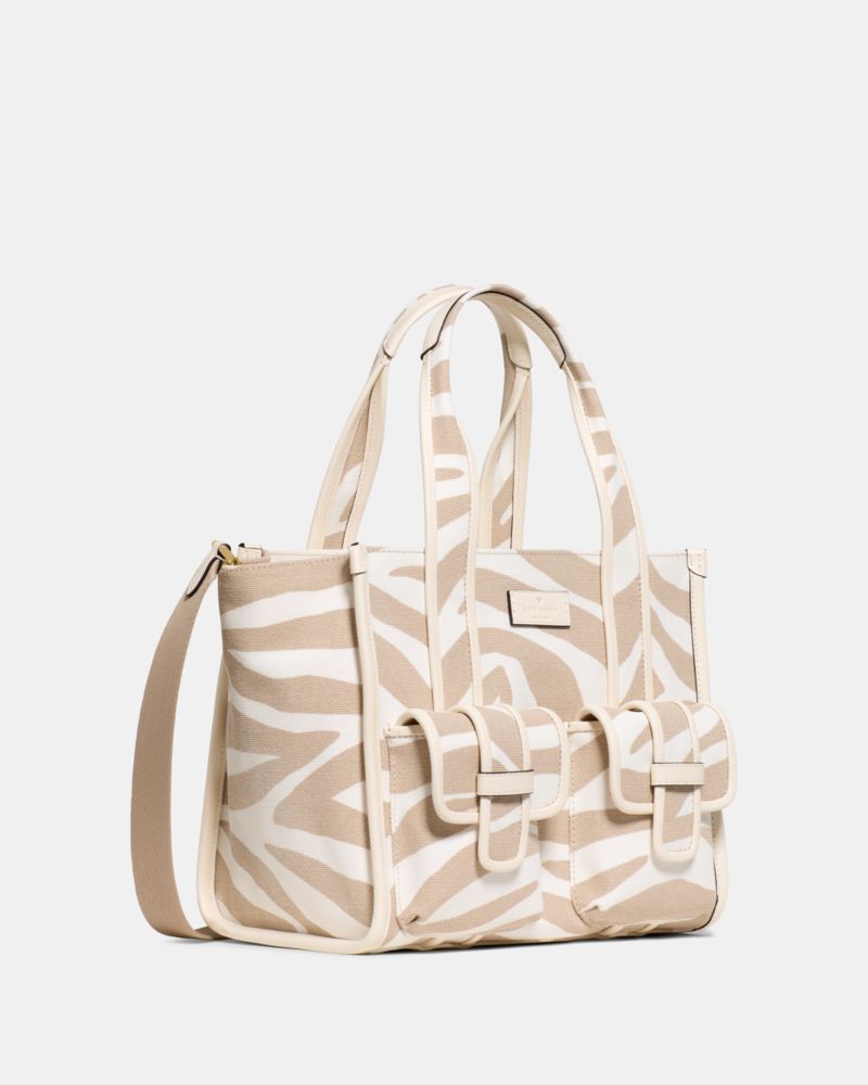 KateSpade Kip Zebra Cargo Small Tote Bag Light Fawn Multi