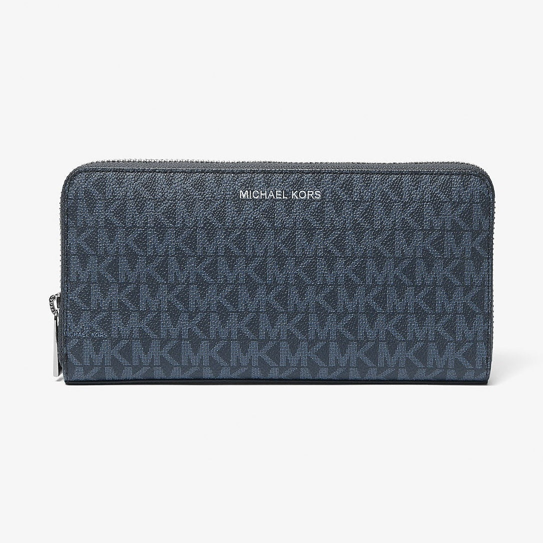 Michael Kors Cooper Logo Zip-Around Wallet Admrl-Plblue